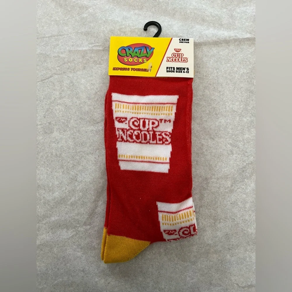 Crazy Socks Cup Noodles Fits Men’s Shoe Size 6-12